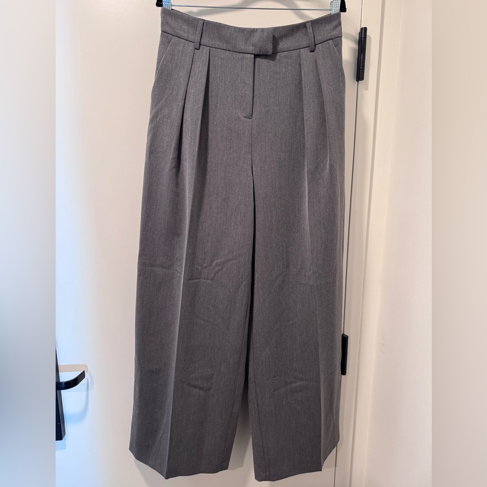 Nasty Gal Gray Wide-Leg Trousers